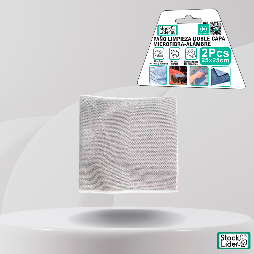 Paño limpieza doble cara microfibra-alambre