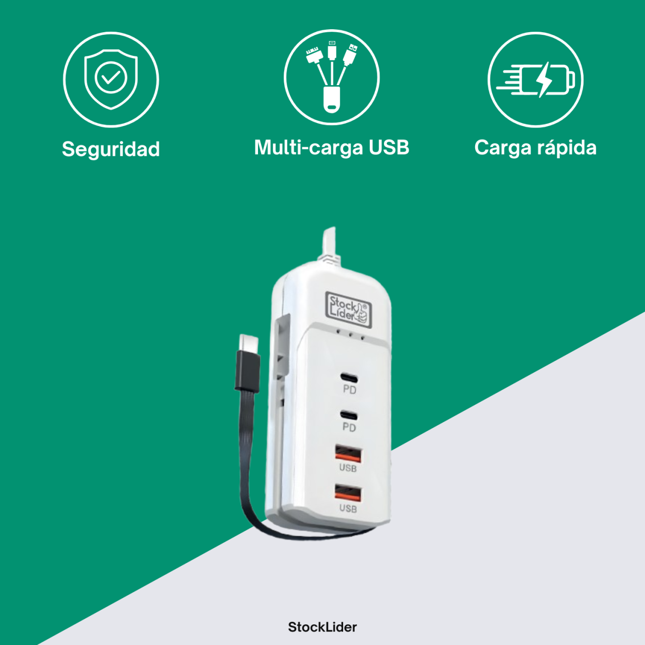 Regleta de carga usb 4+1