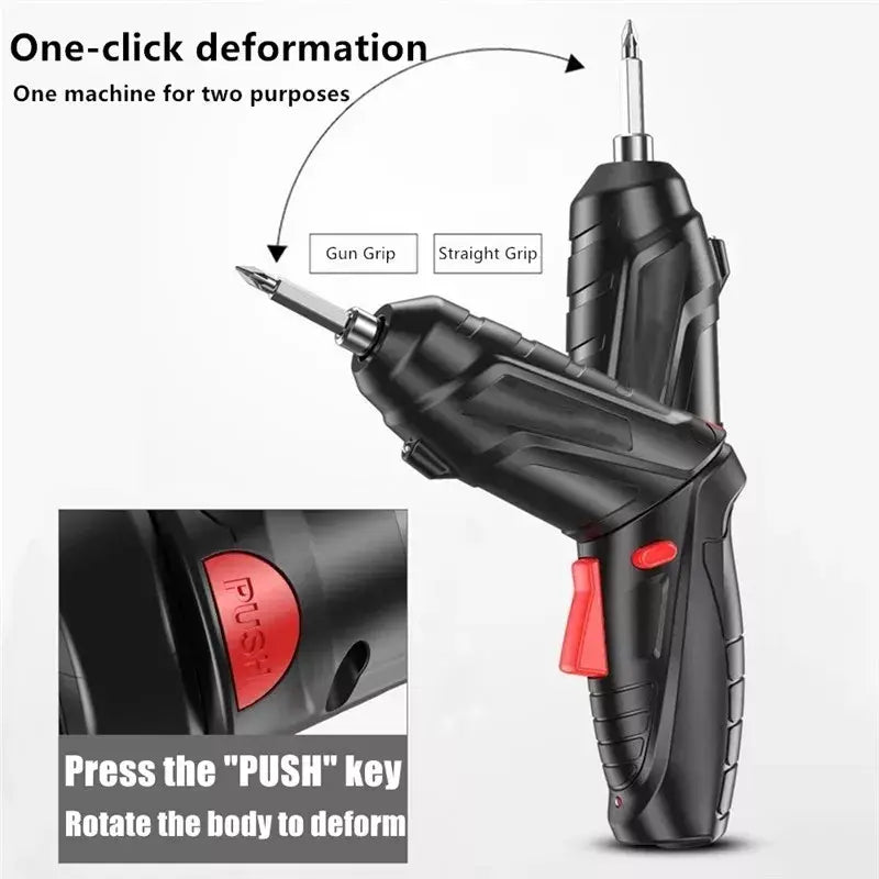 Destornillador Inalámbrico 4.8V con 47 Piezas – Herramienta Versátil para Todo Tipo de Trabajos