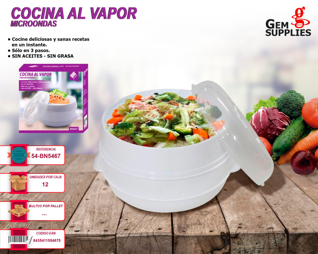 Cazuela Para Microondas De Cocina Al Vapor