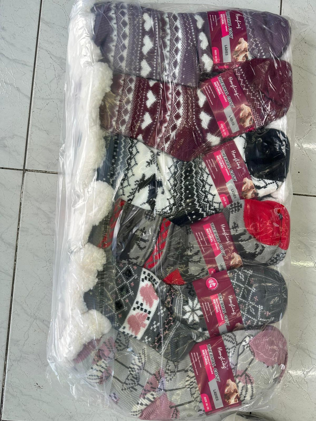 Calcetines navideños colores aleatorios 1 ud